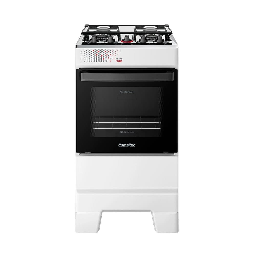 Fogão de Mesa Esmaltec 4 Bocas T4IAB Ideal Top - 4122 Acendimento Automático, Branco, Bivolt