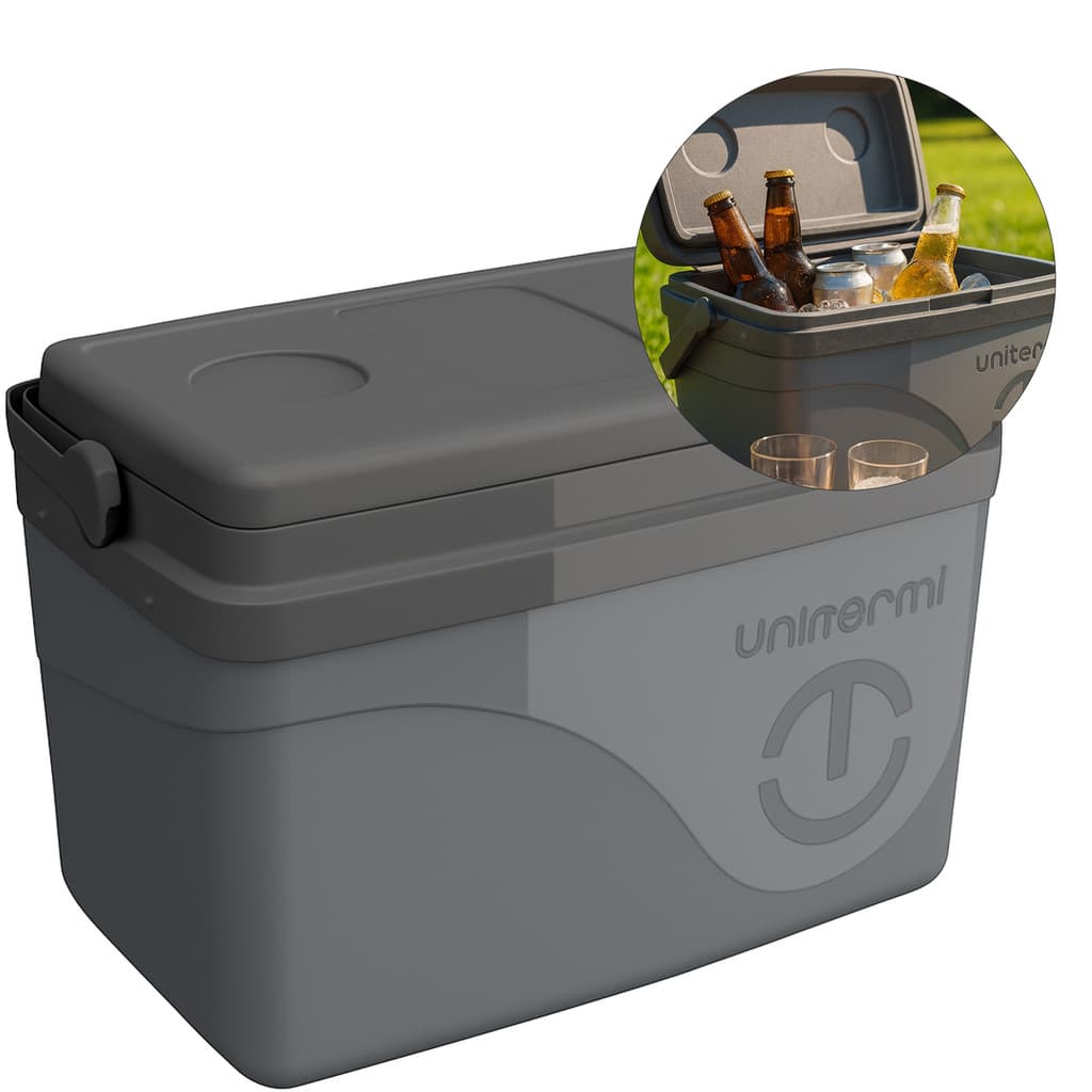 Caixa Termica 15 Litros Modelo Floripa 28 Cm Largura 20 Cm Altura 37 Cm Comprimento - Cinza