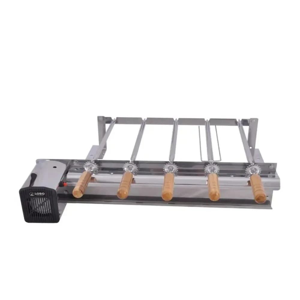 KIT GIRATÓRIO CHURRASQUEIRA PRÉ-MOLDADA INOX PRÉ REGULÁVEL LOBO CHURRASCHEIRAS