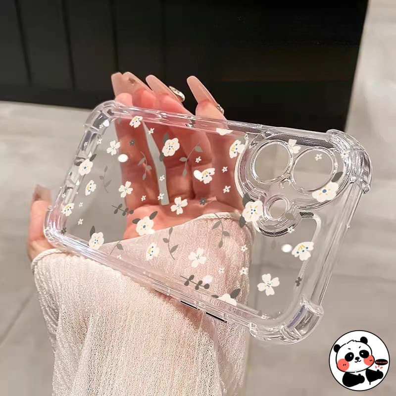 Capa de smartphone transparente com estampa floral elegante para Xiaomi Poco
