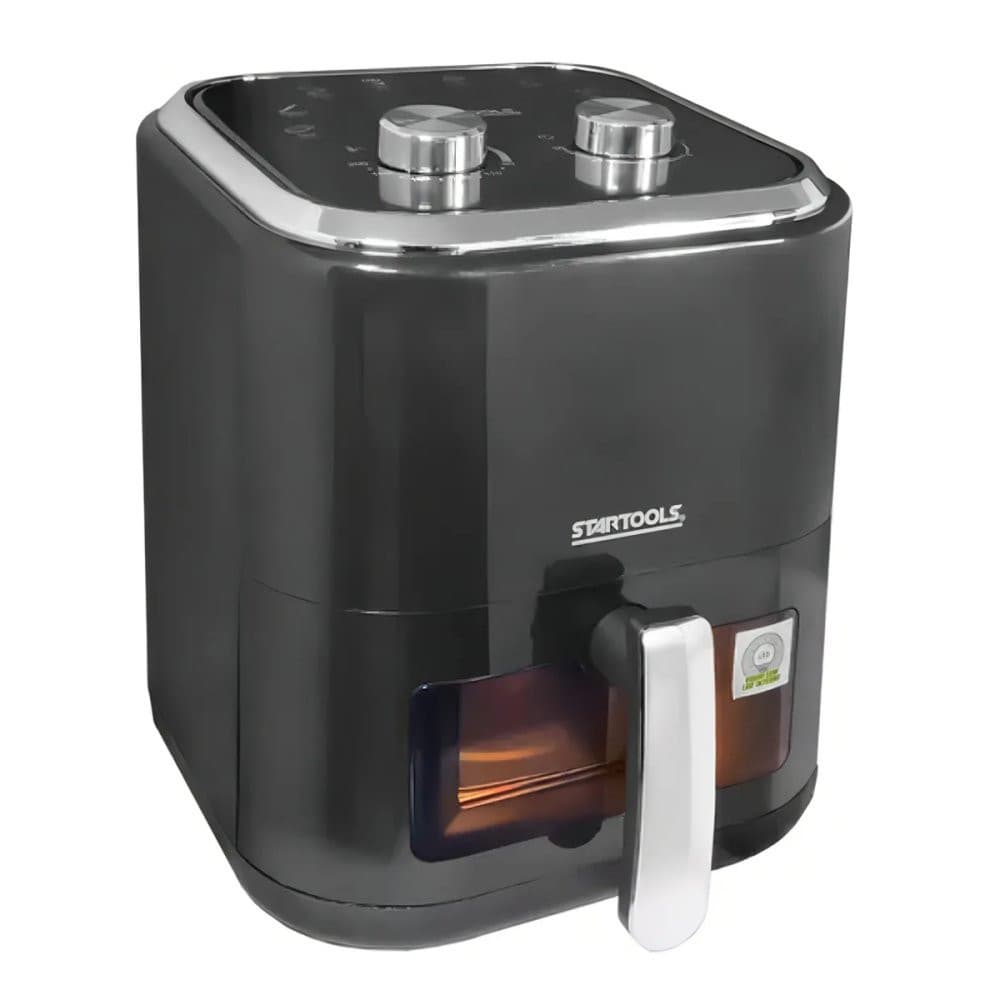 Fritadeira elétrica sem óleo Starttools, preta com detalhes em prata, 5 litros, 220V