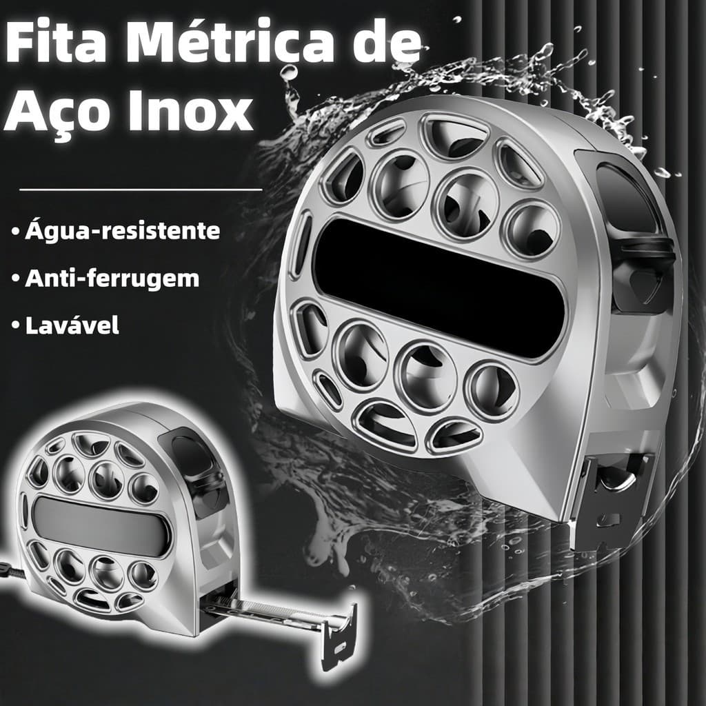 Fita Métrica de Aço Inox Profissional 3/5/7,5m – Alta Precisão, Água-resistente,  Anti-ferrugem