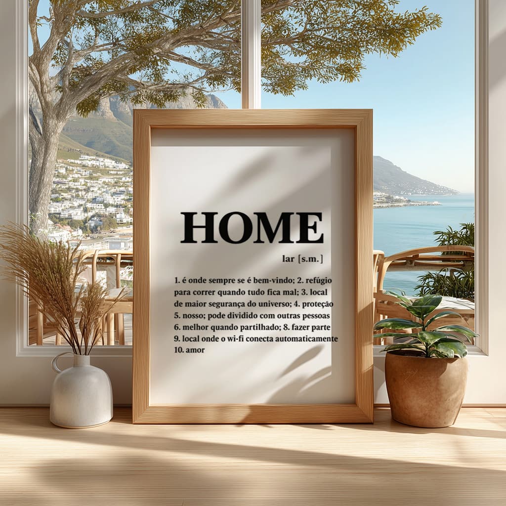 Quadro Home Definição Frase Minimalista Preto E Branco Moderno Tipografia Estilo Clean