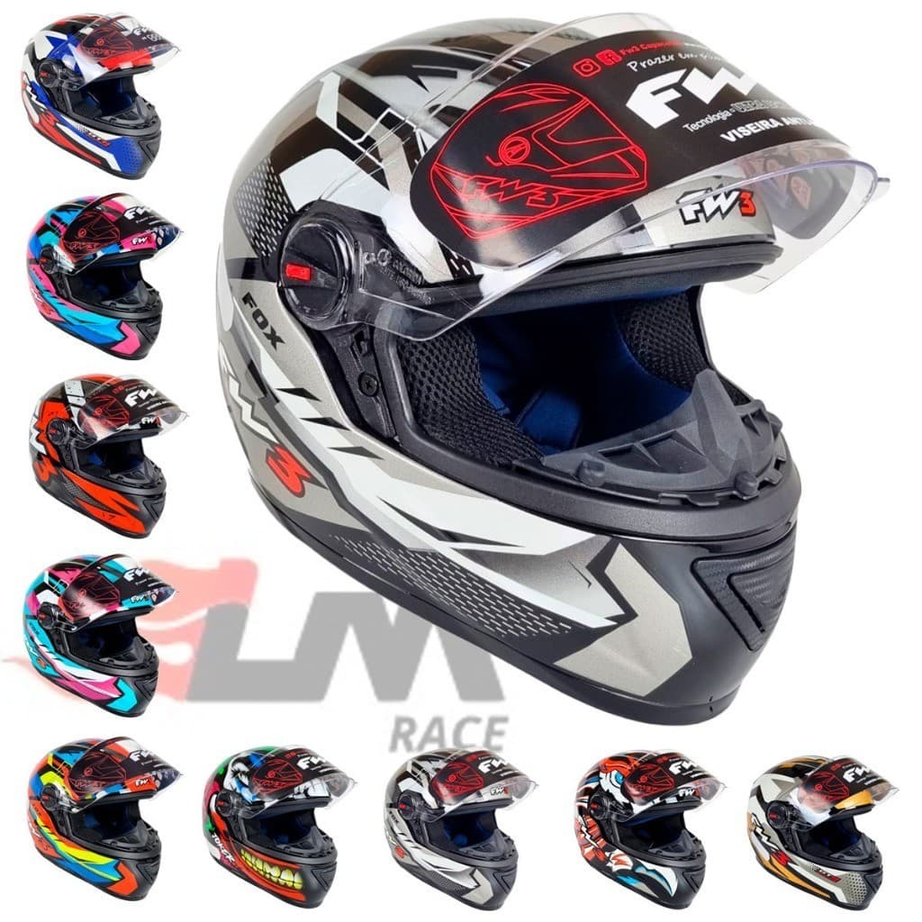 Capacete Fechado Fw3 Gt Gt2 Gtn Com Narigueira Masculino Feminino Novo Original