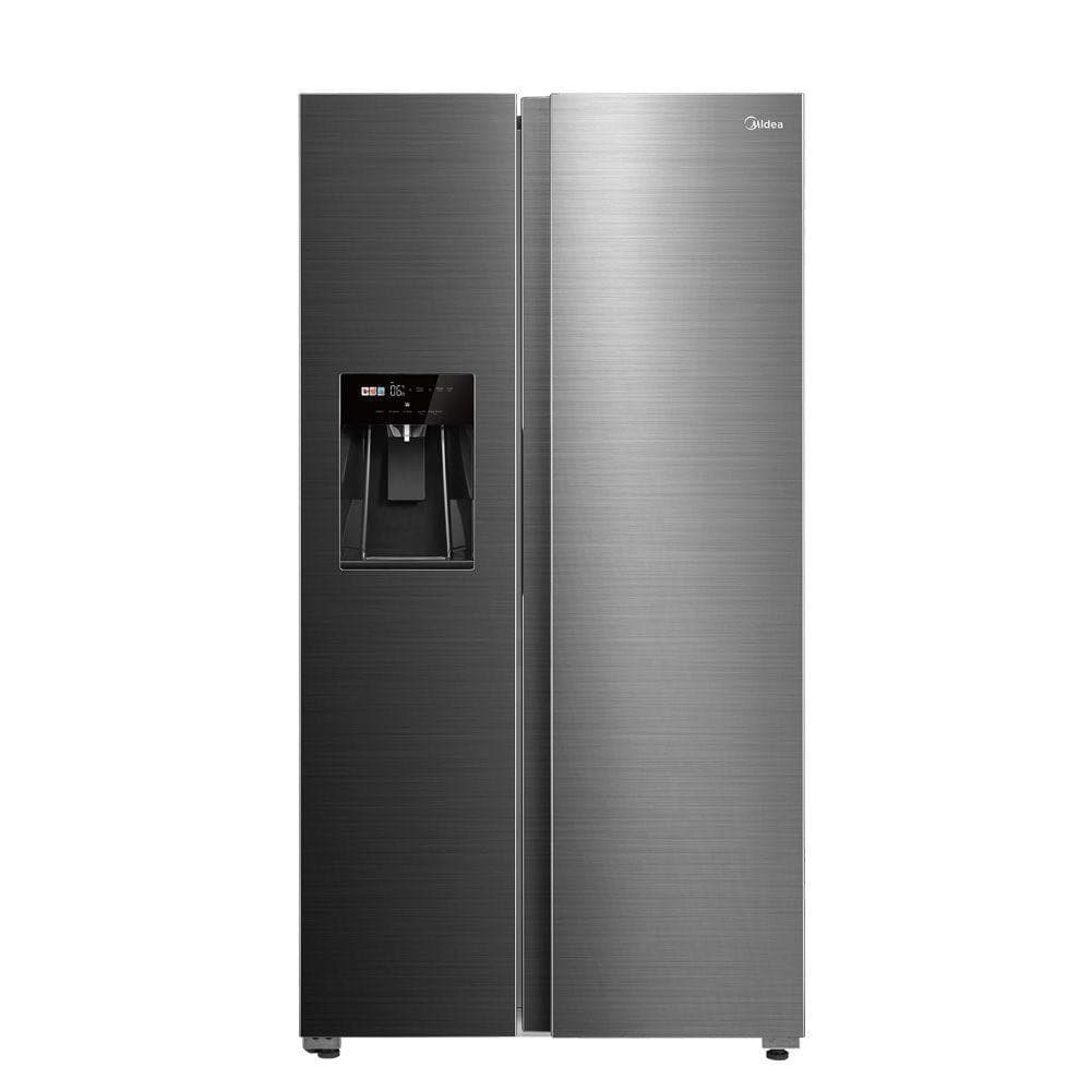 Refrigerador Midea Side By Side 570L Dispenser De Água E Gelo Inverter Inox - 127V