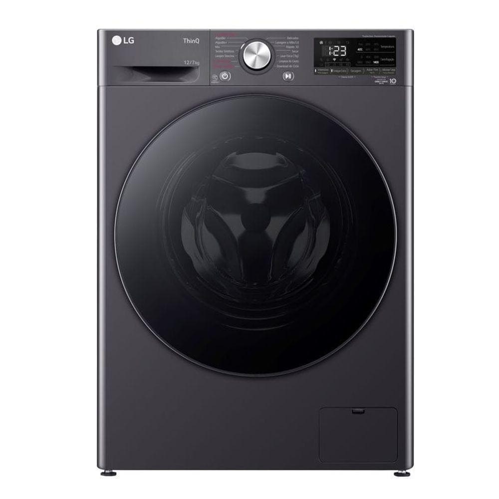 Lavadora e Secadora Smart LG VC4 12kg Titanium com Inteligência Artificial AIDD CV5012MC4 110V
