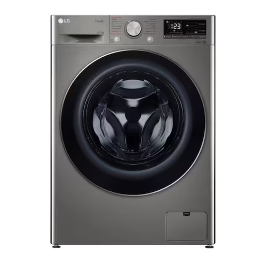 Lava e Seca LG 12Kg/7Kg Smart VC4 Inox 110V  Inteligência Artificial Vapor Steam WiFi CV5012PC4