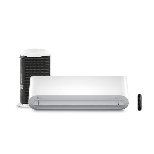 Ar-condicionado Electrolux Split 24.000 BTUs Color Adapt Frio com Wi-fi, cinza e preto, com controle remoto.