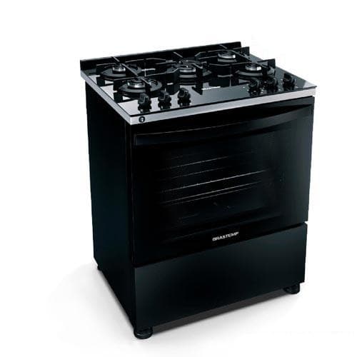 Fogão Brastemp 5 Bocas Preto com Turbo Chama com Mesa de Vidro - BFS5VCE