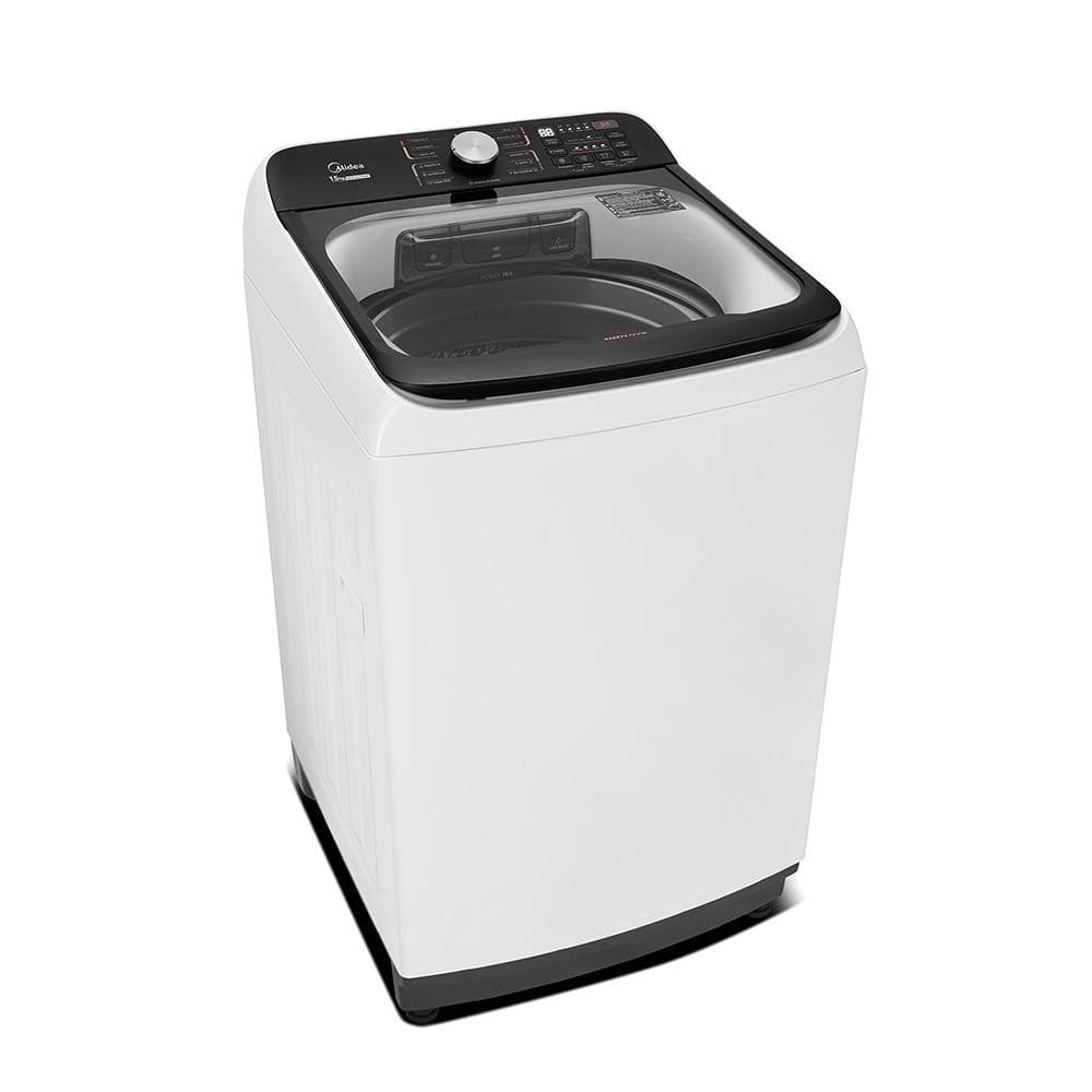 Máquina de Lavar Midea 15kg Branca Lavadora de Roupas Econômica e Eficiente para Famílias Grandes