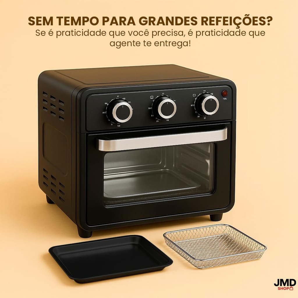 Forno Air Fryer 20 Litros Elétrico Multifuncional com Ar Quente 360° e Alta Eficiência