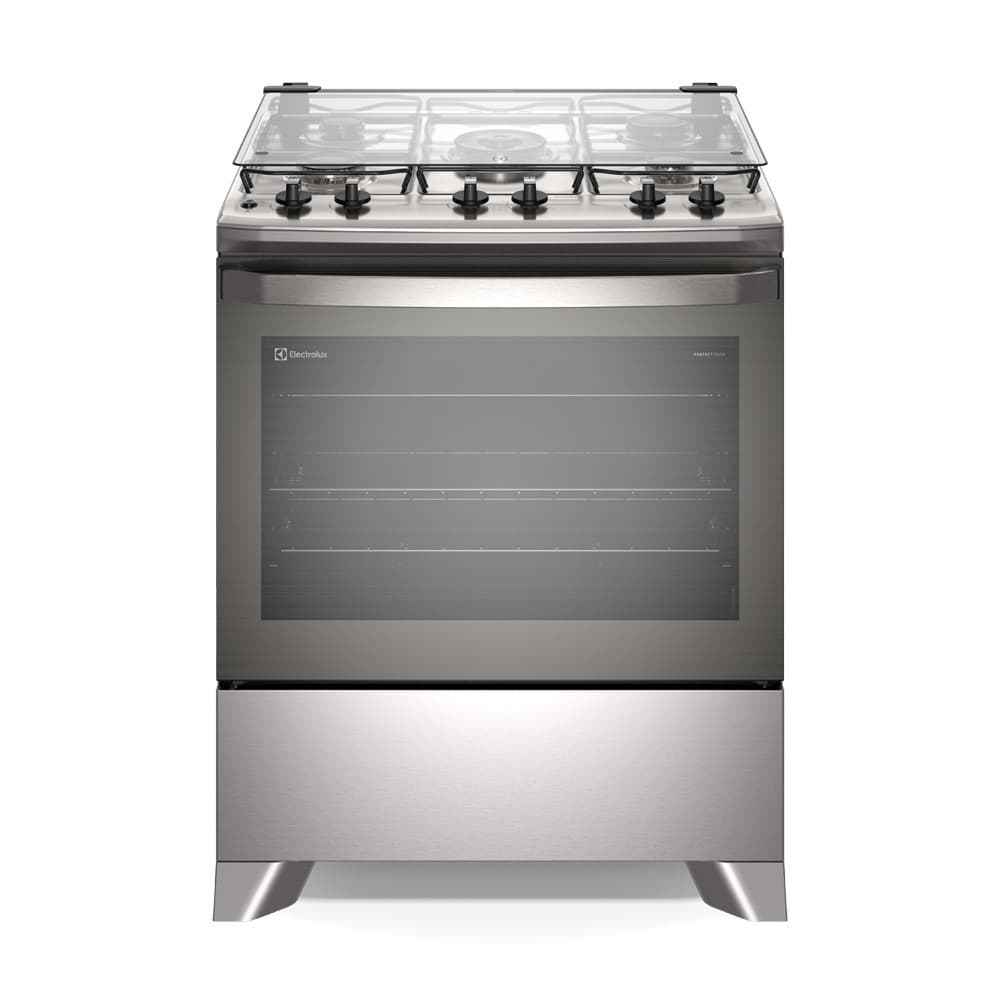 Fogão 5 bocas Electrolux Efficient com Mesa Inox PerfectCook e VaporBake (FE5IC)