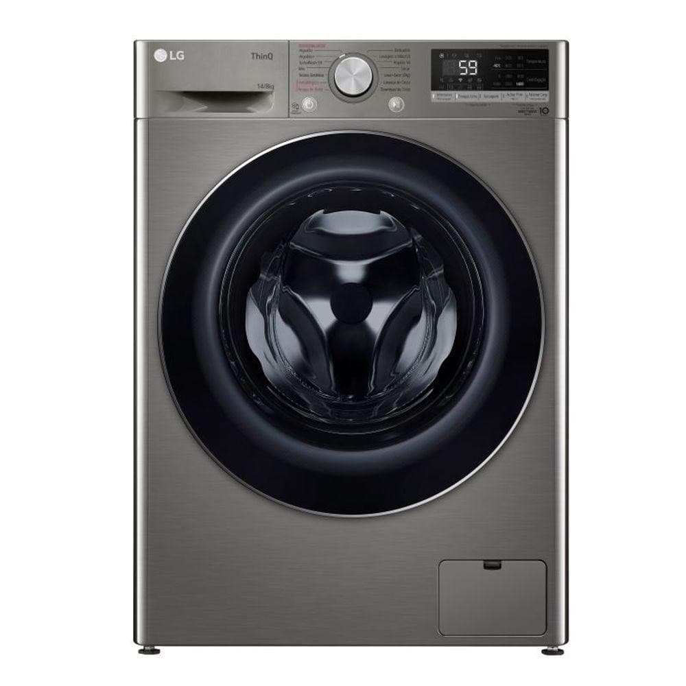 Lava e Seca Smart LG VC4 14kg Inox Look com Inteligência Artificial AI DD CV5014PC4 127V