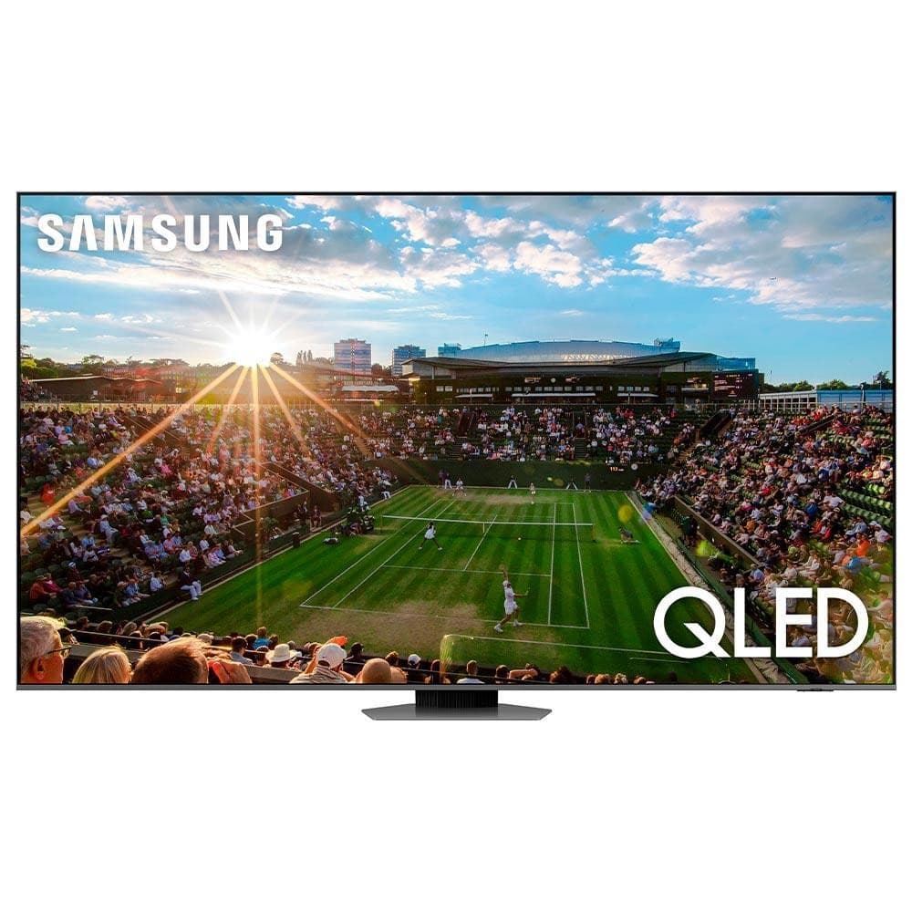 Smart TV Samsung QLED 4K 98 polegadas exibindo partida de tênis