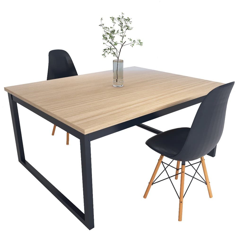 Conjunto de Mesa Industrial com 2 Cadeiras Eames – para Cozinha e Sala de Jantar