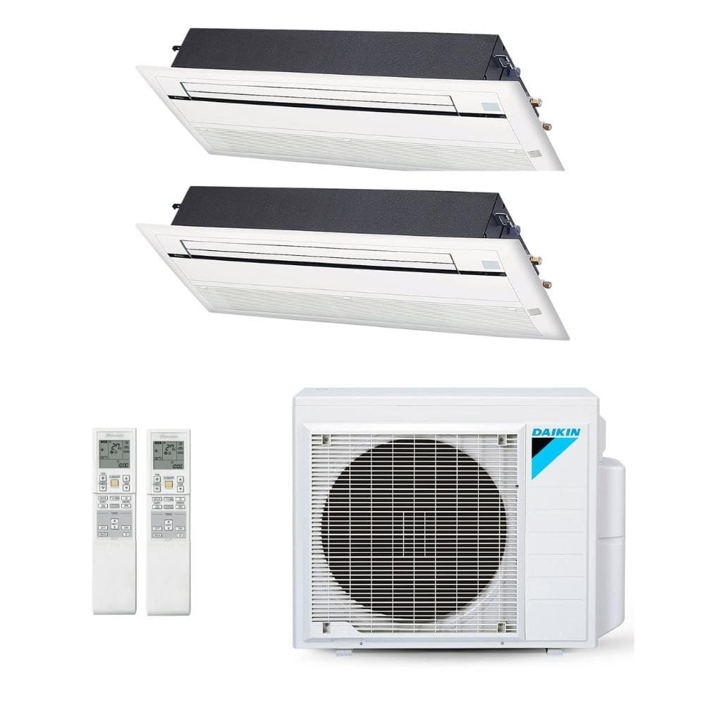 Ar-condicionado multi split inverter Daikin 18.000 BTUs com evaporadores cassete e controles remotos