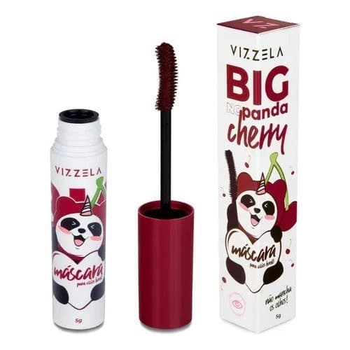 Máscara Rímel Para Cílios Big No Panda Cherry Bordô Vinho 5g Vizzela