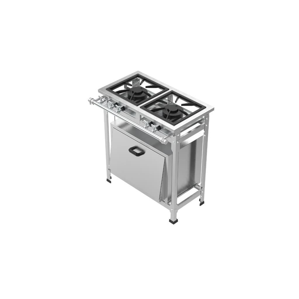Fogão Industrial 2 Bocas com Forno Inox Baixa Pressão A Gás Fast Gourmet