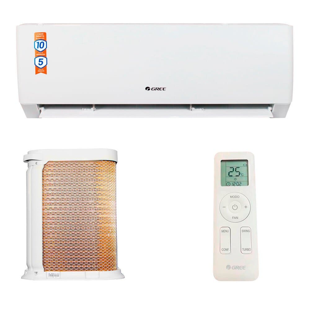 Ar-condicionado split Gree Inverter branco 24000 BTUS com controle remoto e filtro