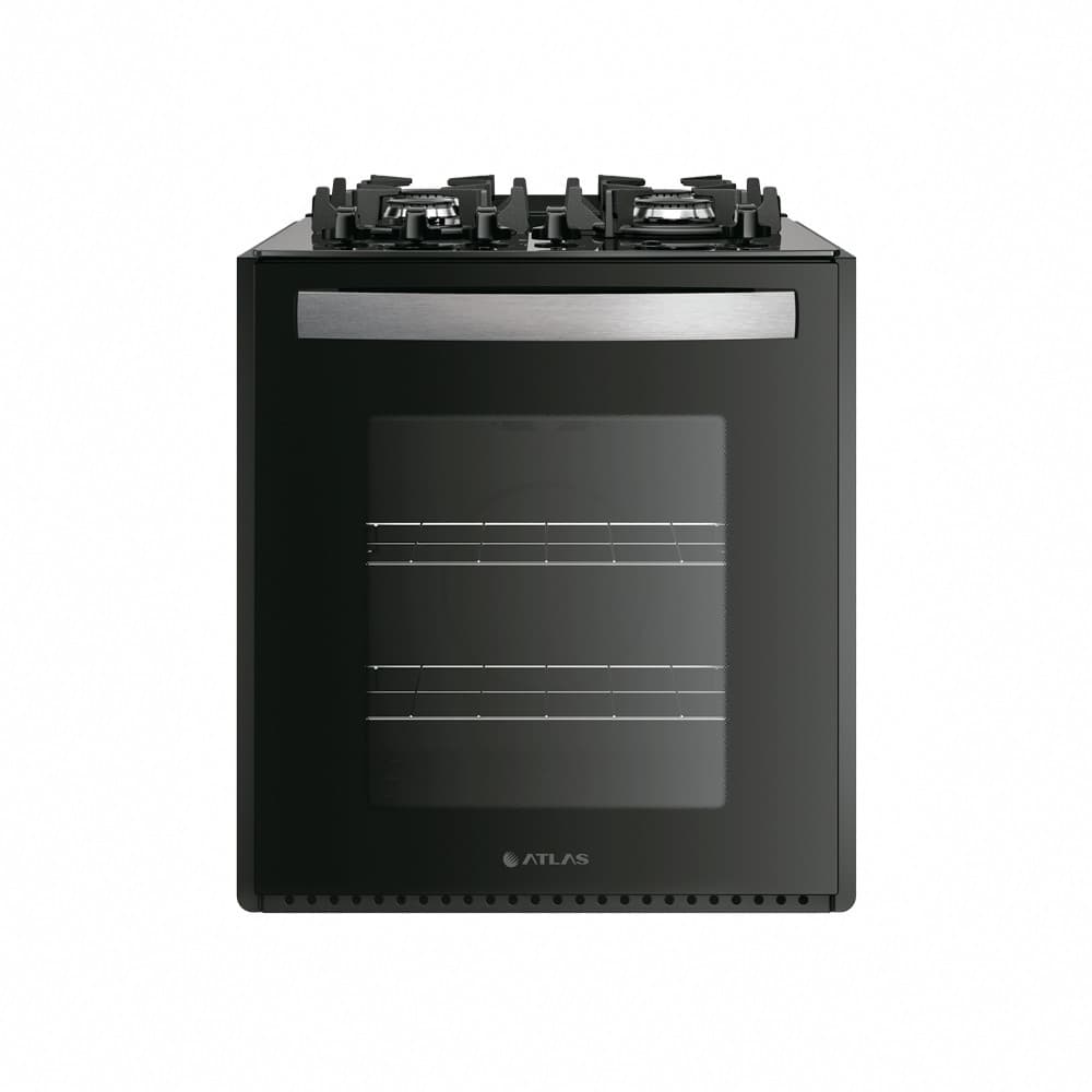 Fogão de Embutir U Top 4 Bocas com Mesa de Vidro Atlas preto