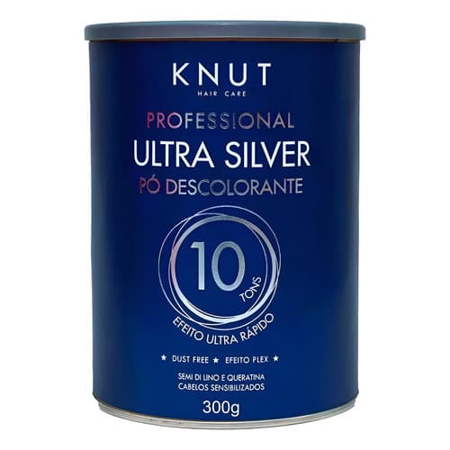 Pó Descolorante Knut Ultra Silver Clareia Até 10 Tons 300g Sem Tom