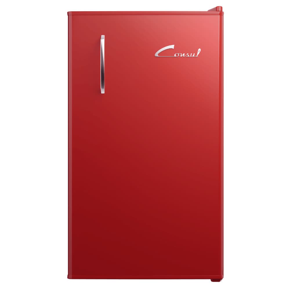 Frigobar retrô vermelho carmim Consul 117 litros CRA12AV com design elegante e fundo branco