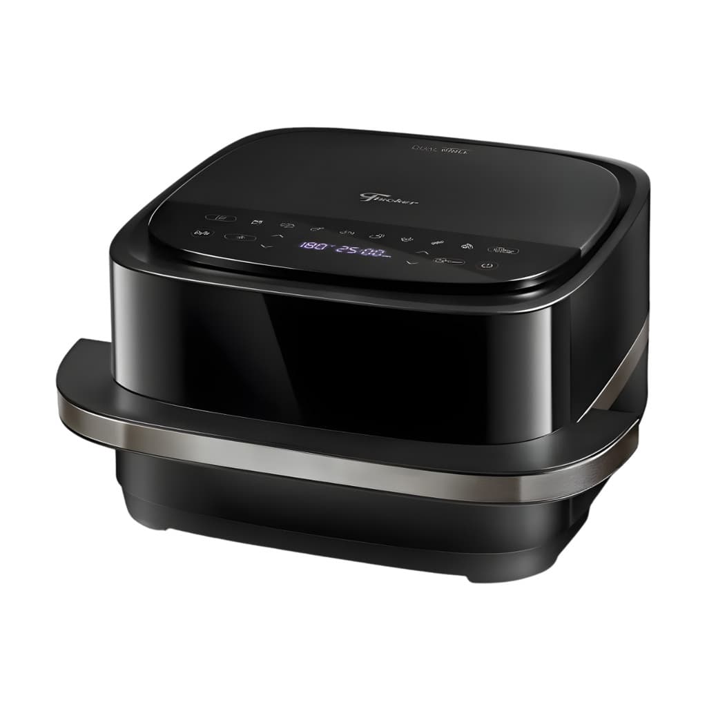 Fritadeira Air Fryer Fischer Dual Grill 4L Preta 220V em ângulo frontal