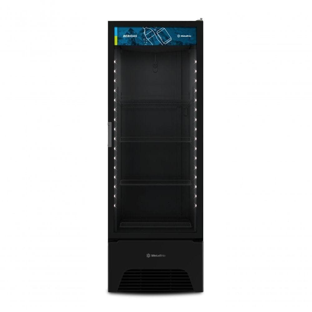 Expositor Vertical Metalfrio Optima 572L Preto com Porta de Vidro