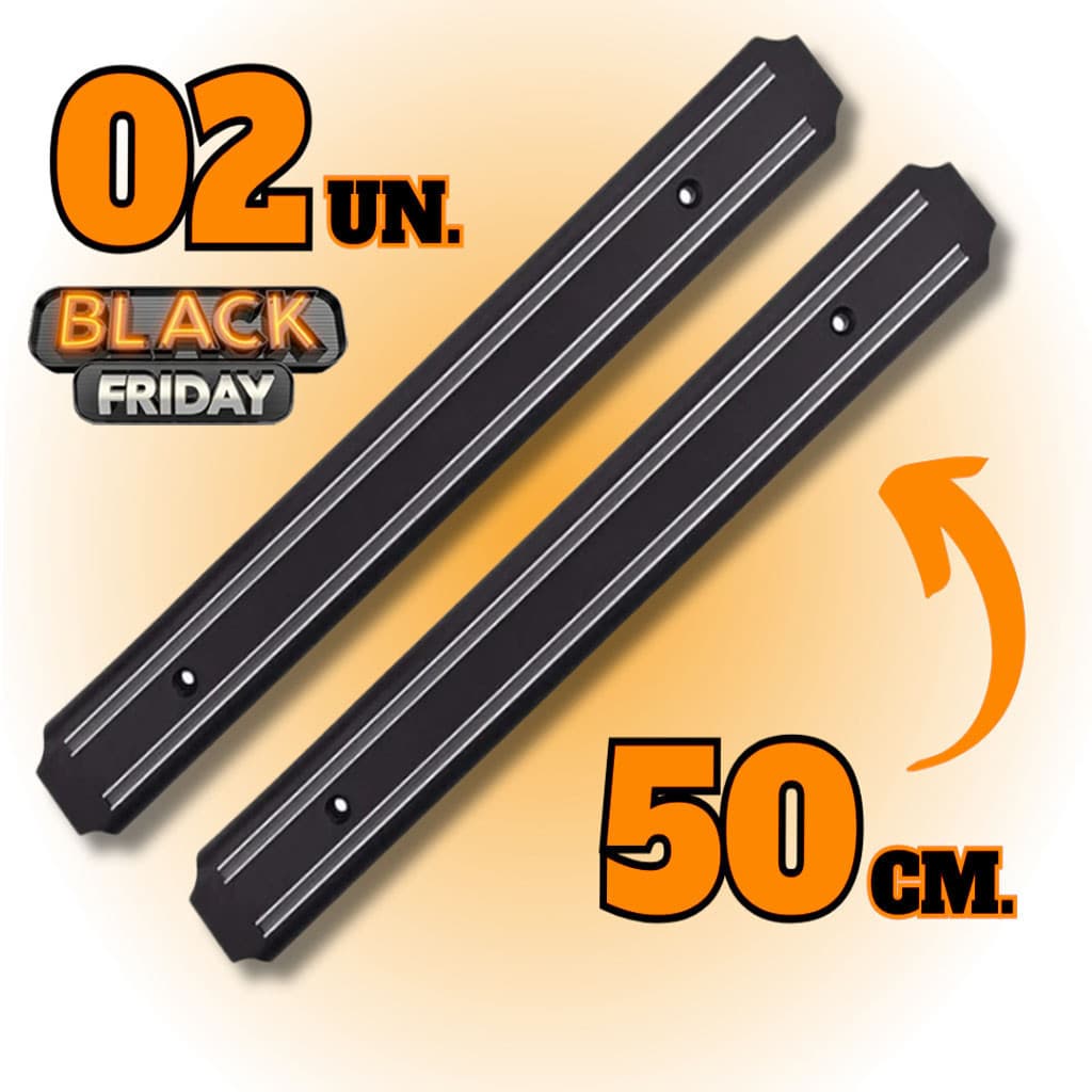 Kit 2 Barras Magnética 50cm Suporte Para Facas Ferramentas Utensílios De Parede Com Imã Multiuso Suporte De Facas