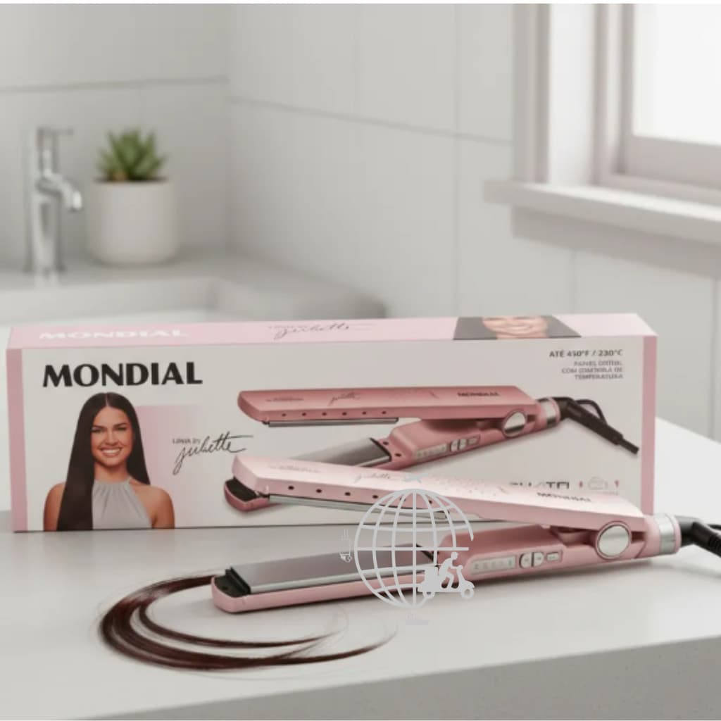 Chapinha/Prancha Alisadora Mondial P-JU-01 Qu4tro Elementos Painel Digital Bivolt  60W 5 Temperatura