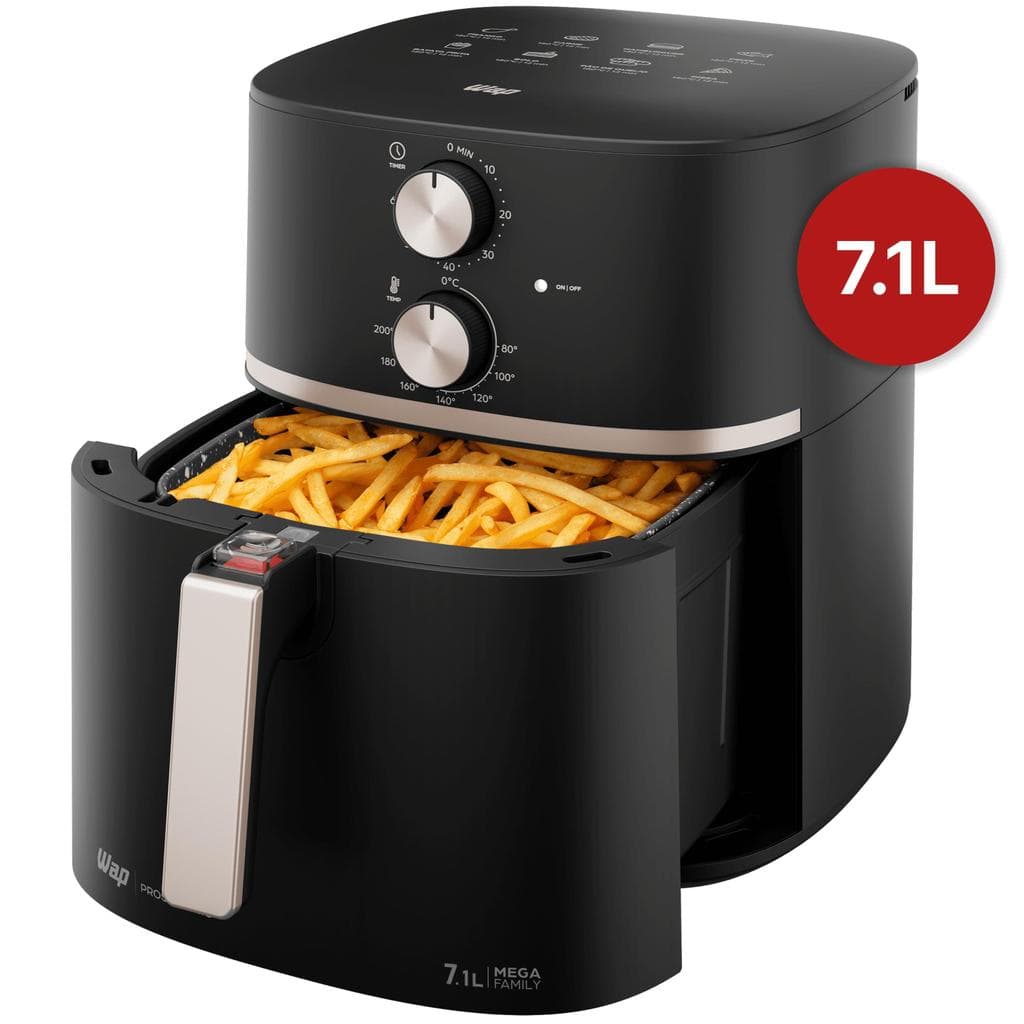 Fritadeira Elétrica WAP Air Fryer Mega Family 7,1L com batatas fritas crocantes