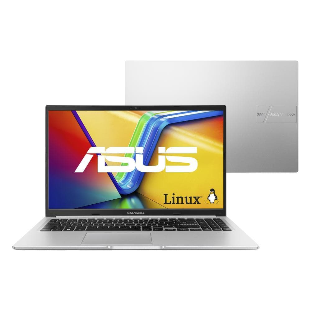 Notebook ASUS Vivobook 15 M1502YA AMD Ryzen 7 5825U 8GB Ram 512GB SSD Linux 15,6" FHD Silver - NJ611
