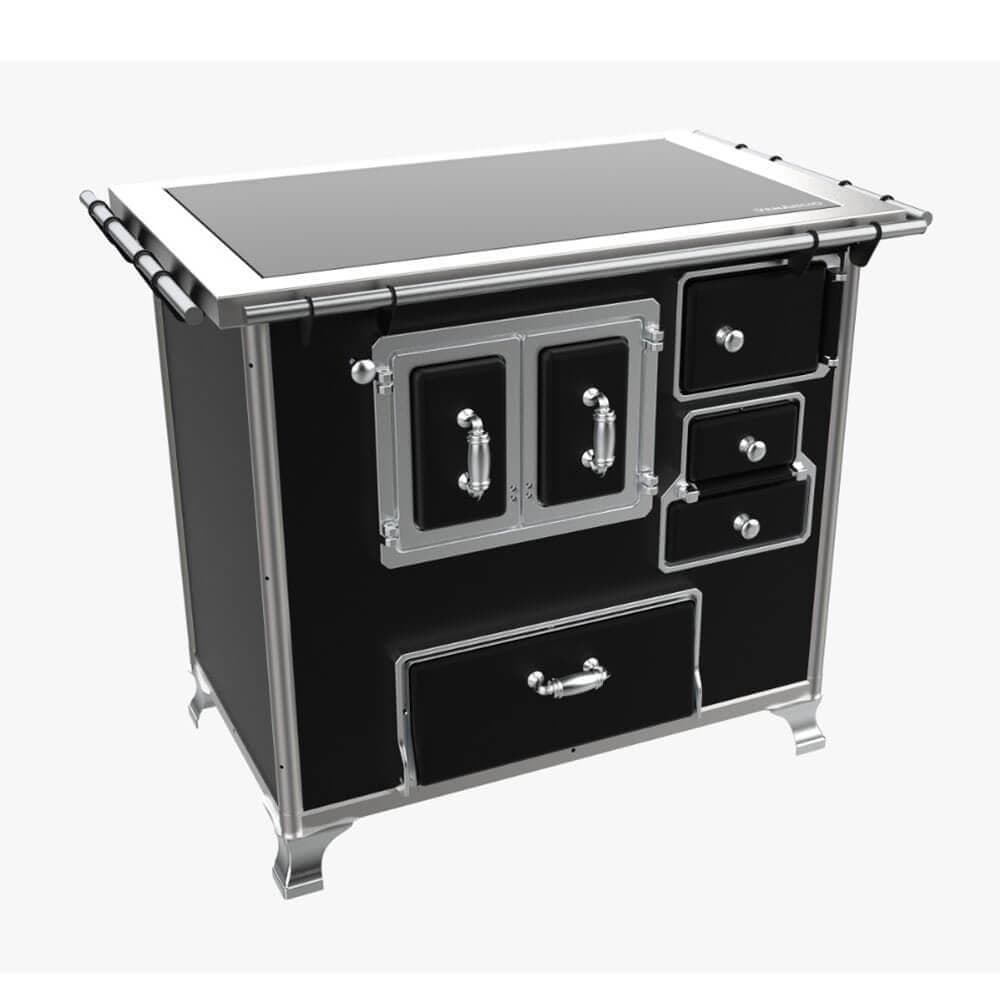 Fogão a Lenha Venâncio Vitrocerâmico N° 02 Gabinete e Porta Dupla Esquerdo Preto S/ tampa FL2GV