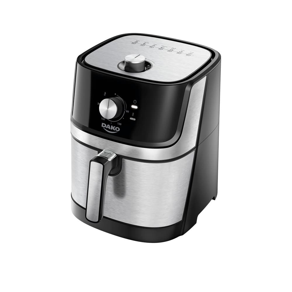 Fritadeira Elétrica AirFryer Dako 5 Litros Analógica Sem Óleo 1700W Preta/Inox 110V