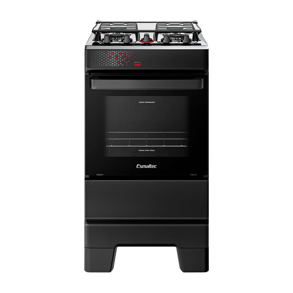 Fogão de Mesa Esmaltec 4 Bocas T4IAP Ideal Top - 4122 Acendimento Automático, Preto, Bivolt