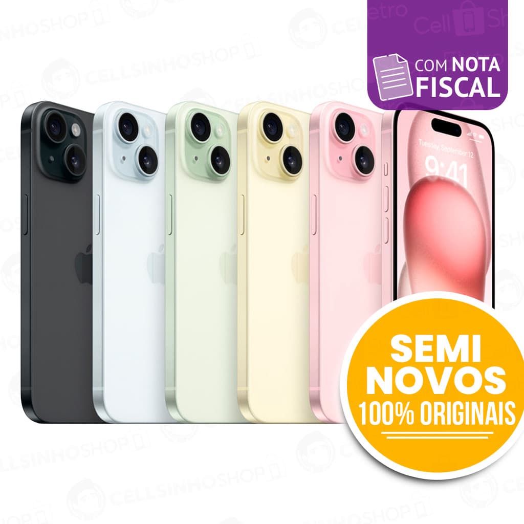[SEMI NOVO] Celular Apple iPhone 15 e 15 Plus 128GB 5G Dual Sim Original