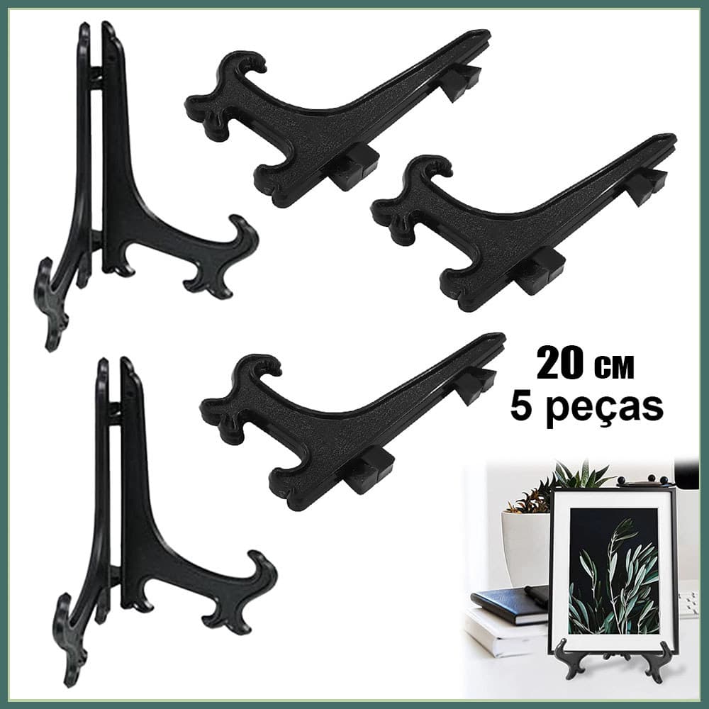 Suportes de acrílico pretos para exposição de objetos, 20 cm, 5 peças