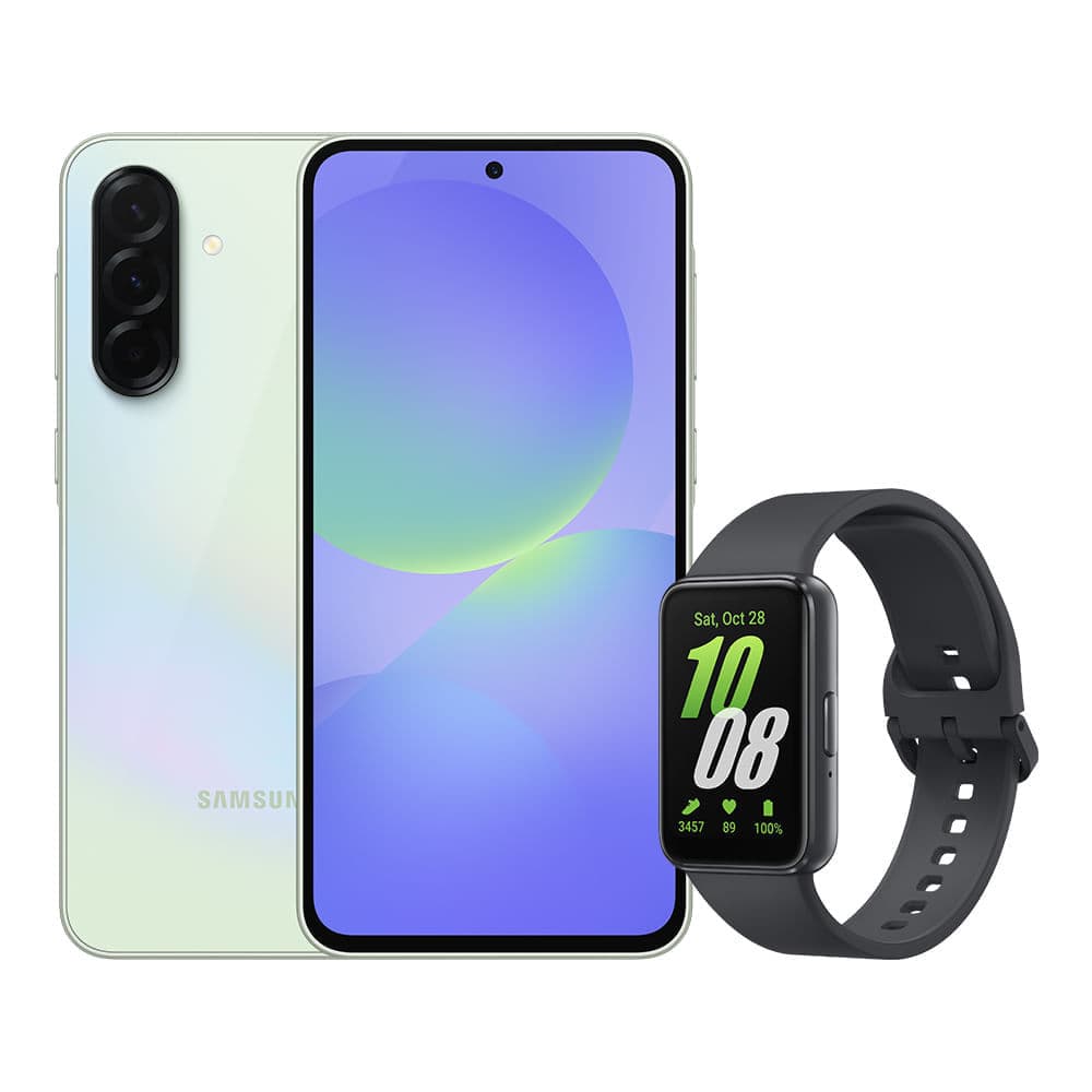 Smartphone Samsung A36 5G (128GB) verde e smartwatch Galaxy Fit3 grafite