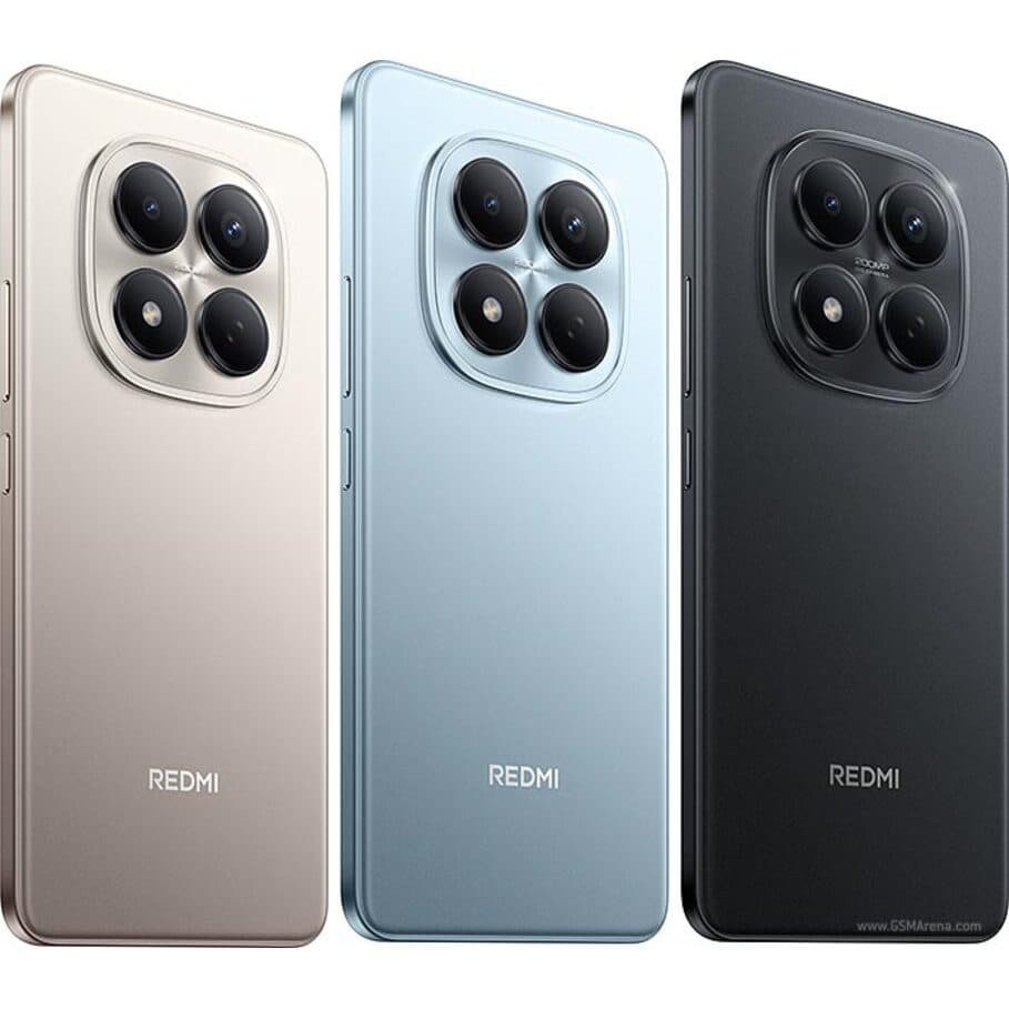 Xiaomi Redmi Note 15 Pro em três cores: prata, azul e preto com câmera traseira quadrada
