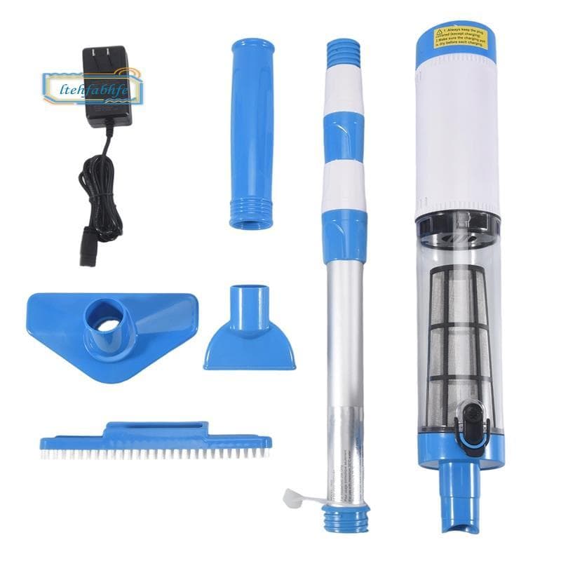 Kit aspirador de piscina sem fio com acessórios e carregador