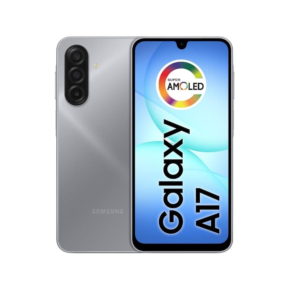 Smartphone Samsung Galaxy A17 4G cinza com tela AMOLED de 6.7 polegadas