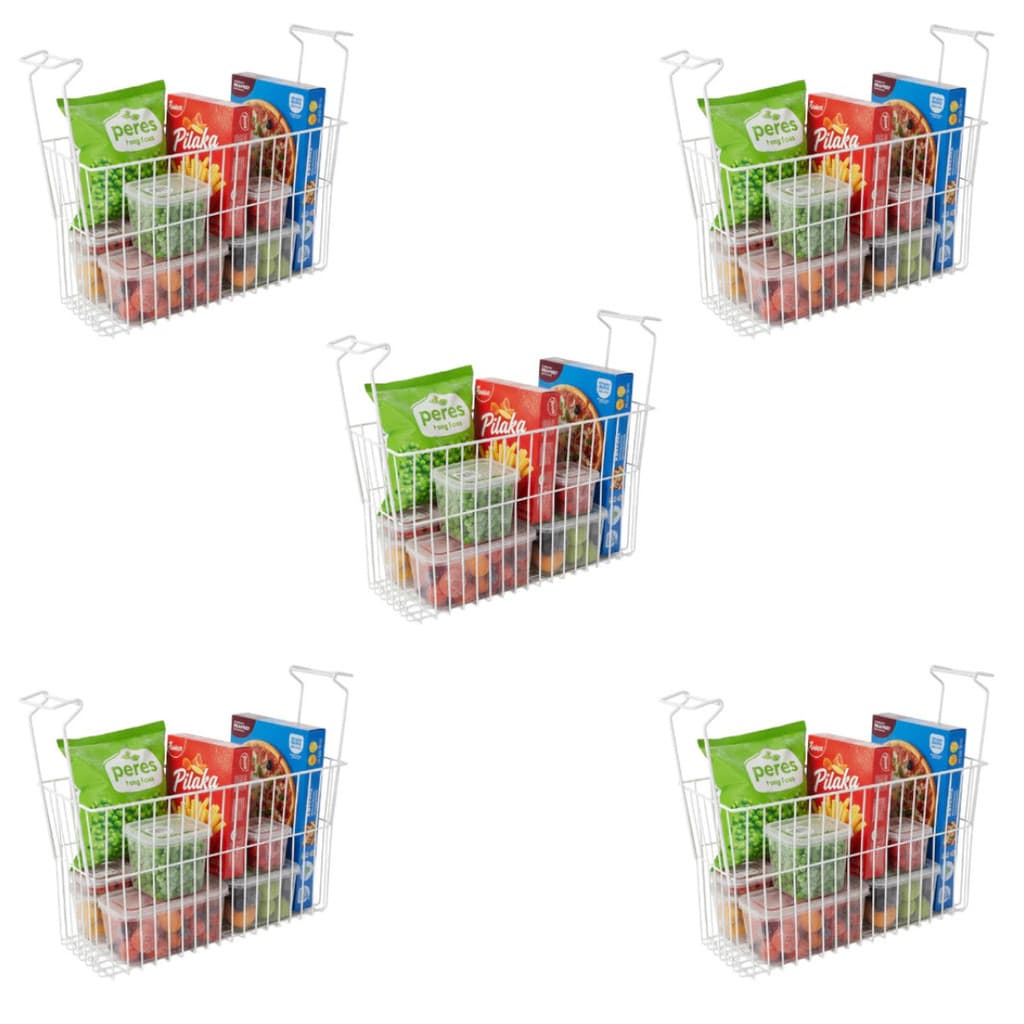 Kit 5 Cestos Para Freezer Multifuncional Horizontal Aramado Organizador Geladeira/Freezer Picolés Frutas Polpas