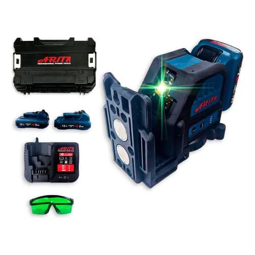 Nível a Laser 2 Linhas Original Verde Arita DW com kit completo