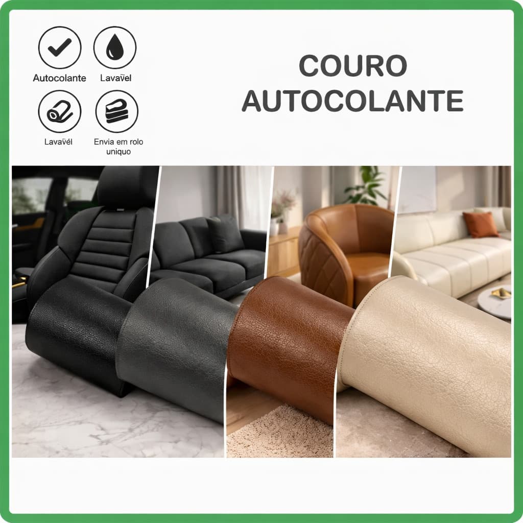 Tecido de Couro AutoAdesivo Reparo de Sofá de Couro Corino para Reformar Estofados, Banco Moto Carro