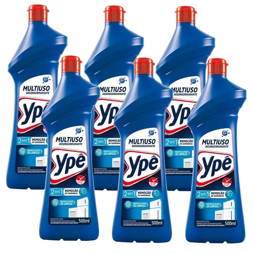 Combo 12 Unidades Multiuso Ypê 500ml Limpeza Pesada e Vidros
