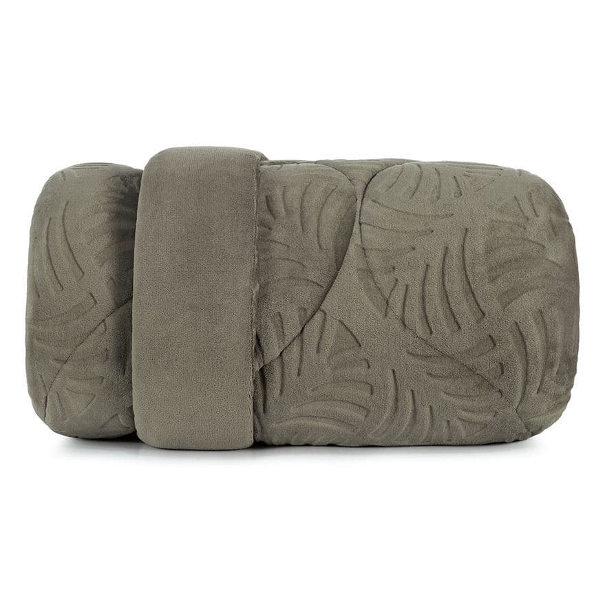 Edredom solteiro Altenburg Blend Elegance cinza com estampa em relevo de folhas