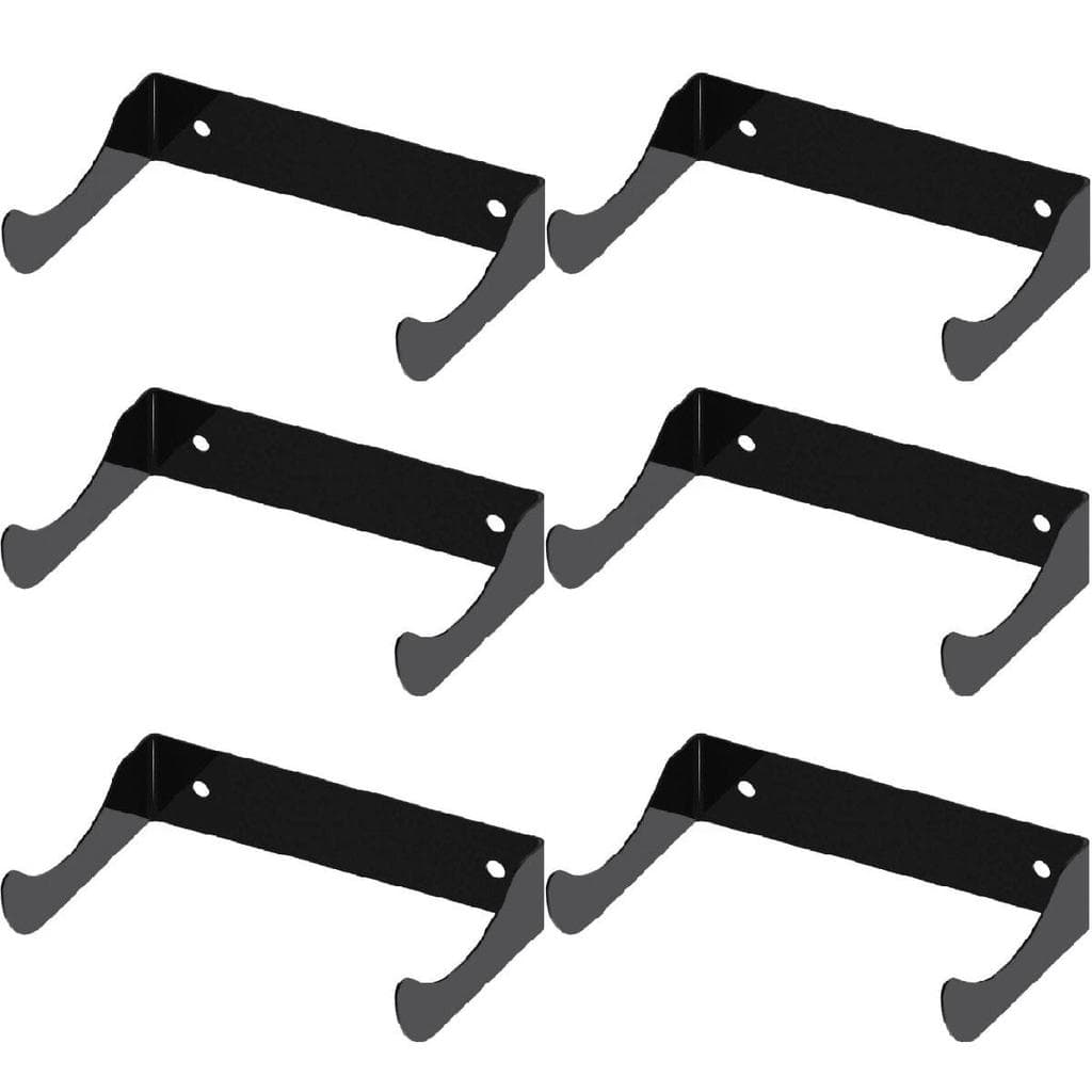 Kit 6 suportes para garrafa de vinho em aço preto para parede