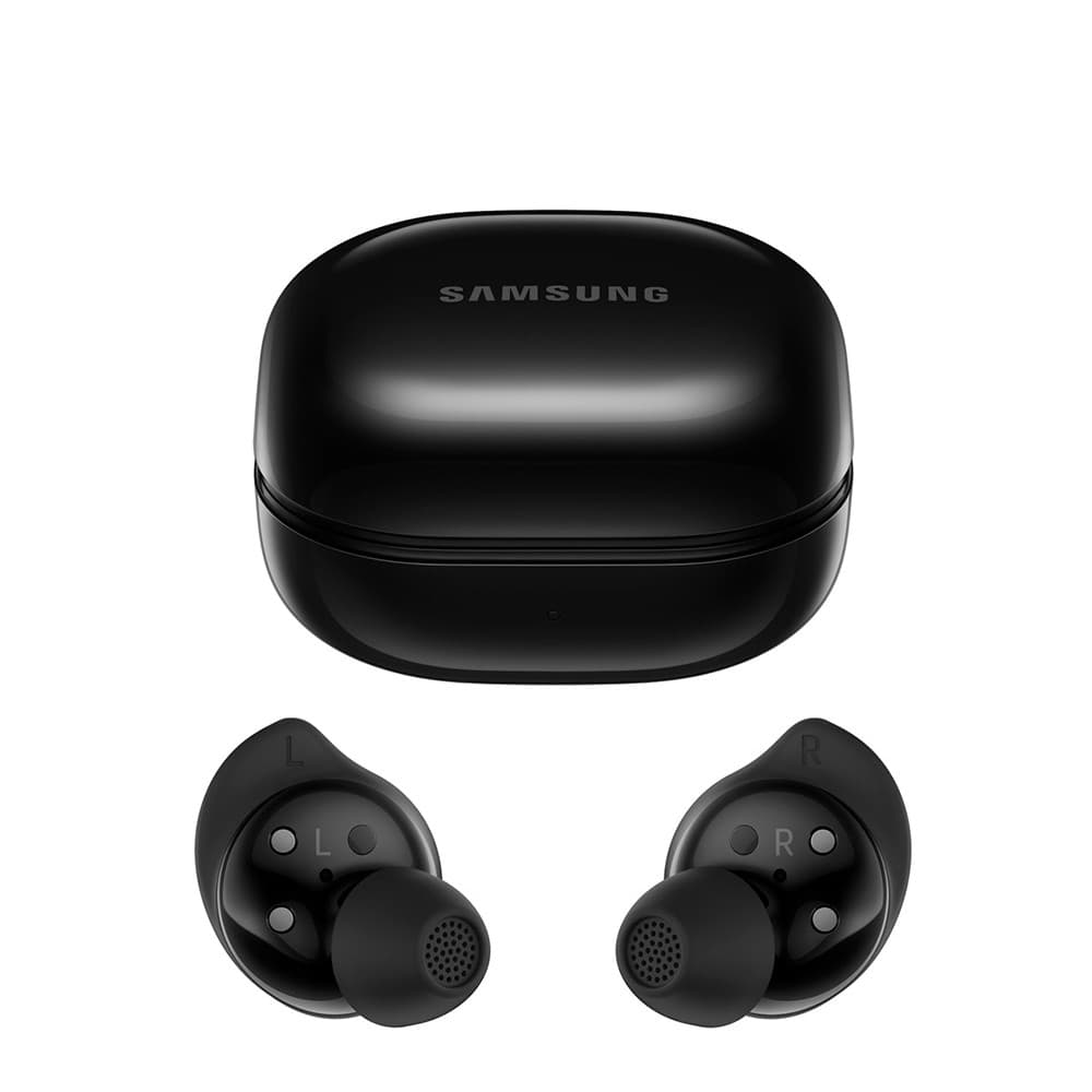 Fones de ouvido Bluetooth Samsung Galaxy Buds Core pretos com estojo de carregamento