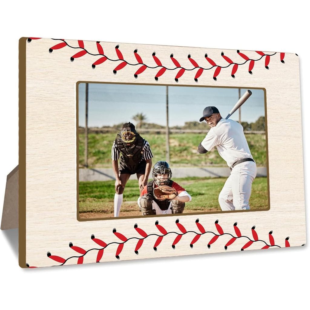 Porta-retratos de Beisebol, Porta-retratos de Mesa com Tema Esportivo 4x6, Porta-retratos de Madeira com Suporte, Decora