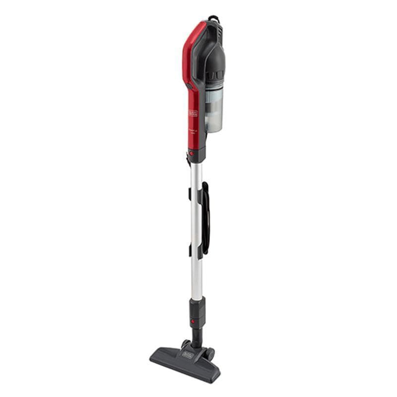 Aspirador ciclônico Black+Decker AVT12 Power UP 220V em pé, vermelho e preto, contra fundo branco